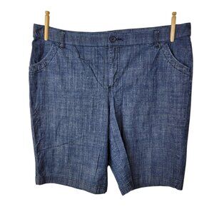 St Johns Bay Chino Bermuda Shorts Plus 22 22W casual Denim Blue Jean